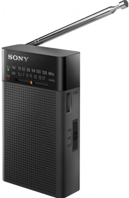 소니 SONY 라디오 소형 휴대용 재난 가정용 아날로그 FM AM 블랙