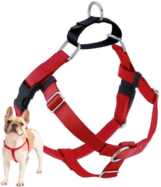 2 Hounds Design Freedom No Pull Dog Harness Adjustable Harness Easy Walking & Comfortable Contro, 1개, 빨간색