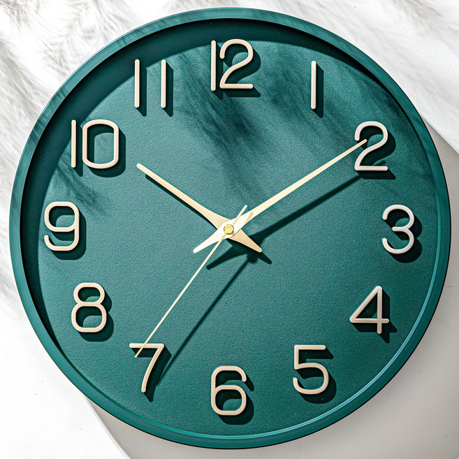 메르헨몬드 국산 트윙클 인테리어 무소음 벽시계 30cm, 그린