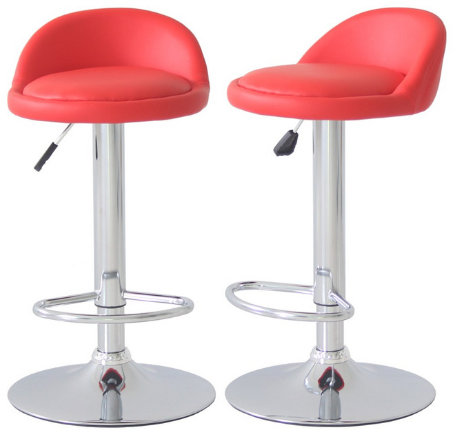 베스트렉 A122 발걸이형 홈바의자 아일랜드 식탁의자 높은의자, 레드