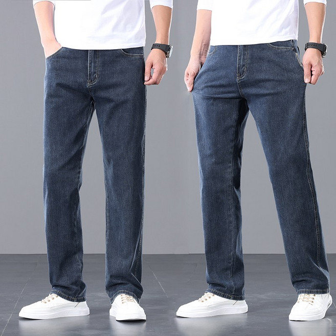 wassup 남자청바지 여름 스판청바지 품질 와이드 쿨링 얇은 일자 남자바지