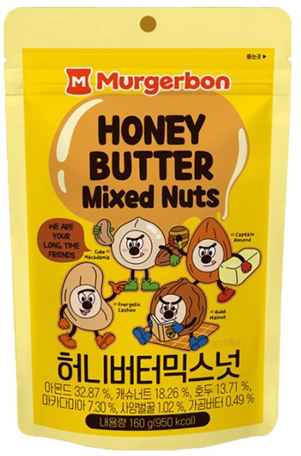 머거본 허니버터 믹스넛 160g, 1개