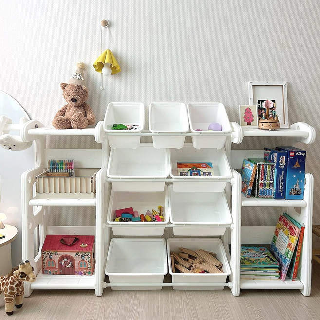 루나스토리 에코 장난감 정리함 책장 정리대 D 기저귀 레고 인형 아이방 정리, 그레이