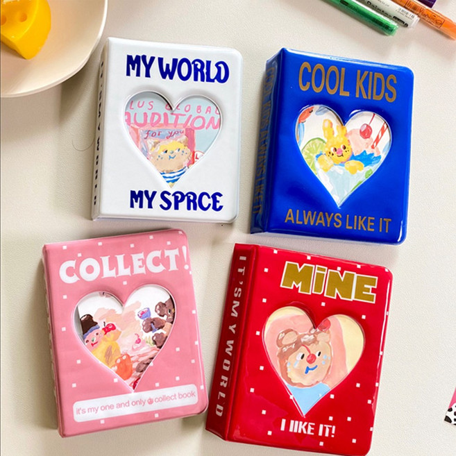 [5시건 당일출고] fooi 하트 콜렉트북 2단 바인더 포토카드 토끼 젖소 폴라로이드 앨범, 16매, 06. 쿨 블루