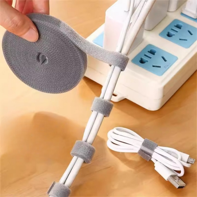 올콘 뜯어 쓰는 벨크로 케이블 타이 흑색 5m, 1개, 블랙