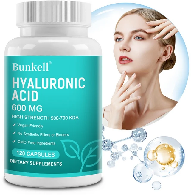 고강도 500-700kDa 히알루론산 600mg으로 건강한 피부 120캡슐 비건 비건 무첨가, 1개, 60회분 - 쿠팡