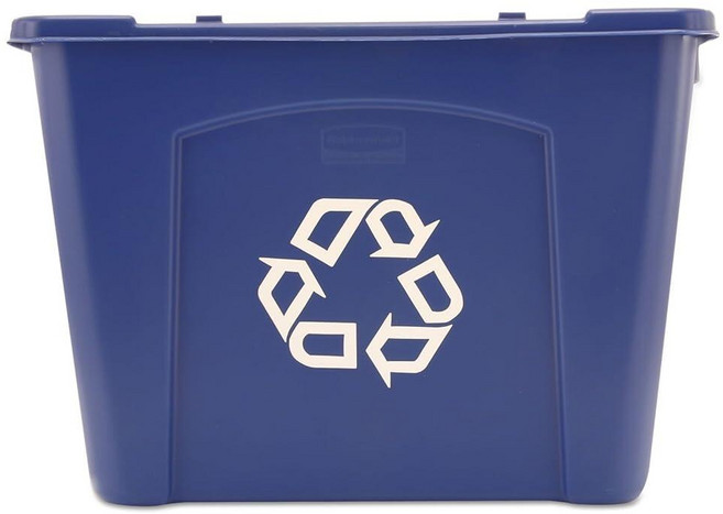 135885 RUBBER 러버maid Commercial 쌓을 수 있는 재활용함 53L(14갤런) 블루 (FG571473BLUE 블루), 6 Pack