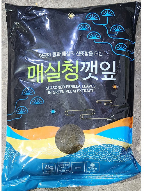착한식품 매실청깻잎 4kg X3