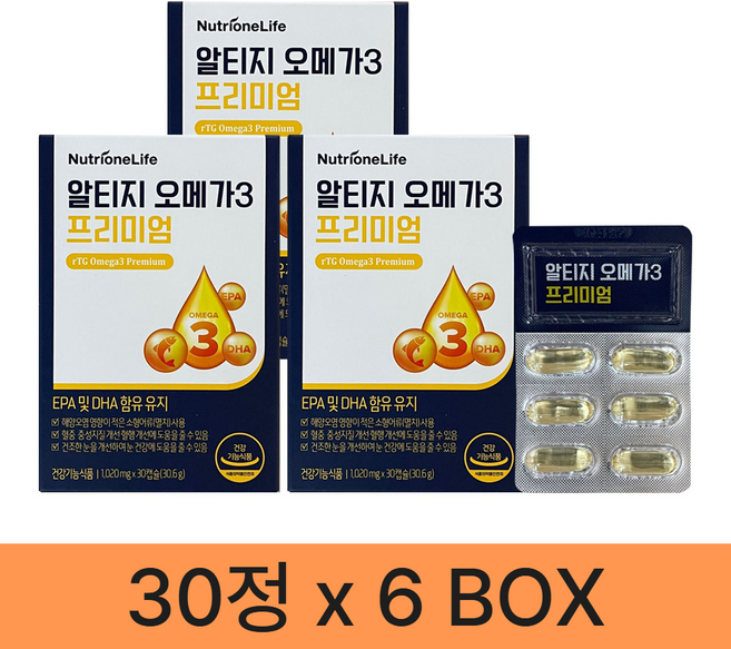 뉴트리원 알티지 오메가 3 프리미엄, 6개, 30정