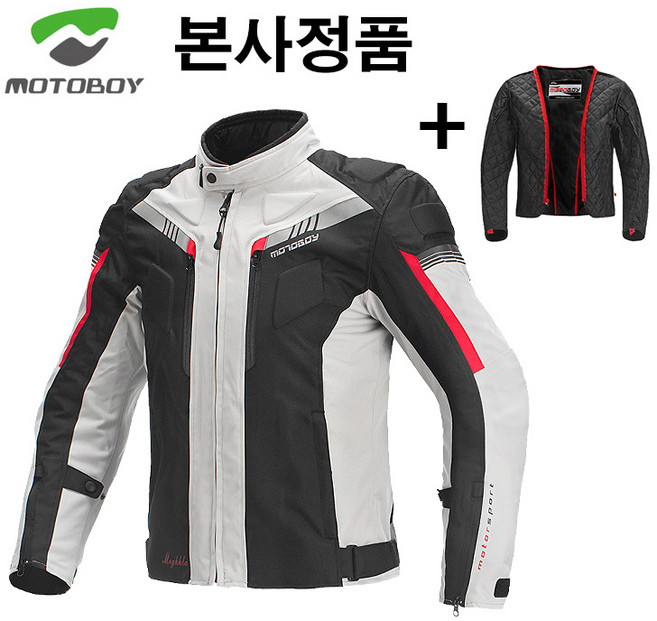 MOTOBOY 모토보이 4계절 프리미엄 3D 오토바이자켓 바이크자켓 라이딩점퍼 바람막이 오토바이바지 팬츠, 그레이