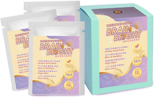 智樂欣 護智蛋白營養飲 高蛋白沖泡飲 植物性DHA 銀杏萃取, 20g, 3個