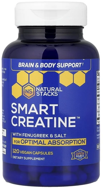 내추럴 스택스 Natural Stacks Smart Creatine™ 베지 캡슐 120정125165원산지:기타, 1개, 120정 - 쿠팡