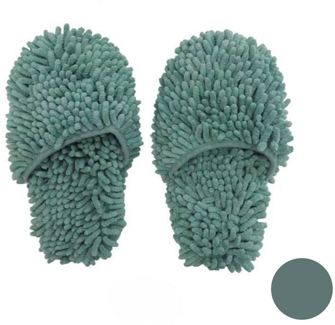 [맑음하우스] 발로 쓱싹 모던 셔닐 청소슬리퍼 두꺼운 바닥 층간소음슬리퍼 목욕타올원사 고급 거실화, 1개, 블루