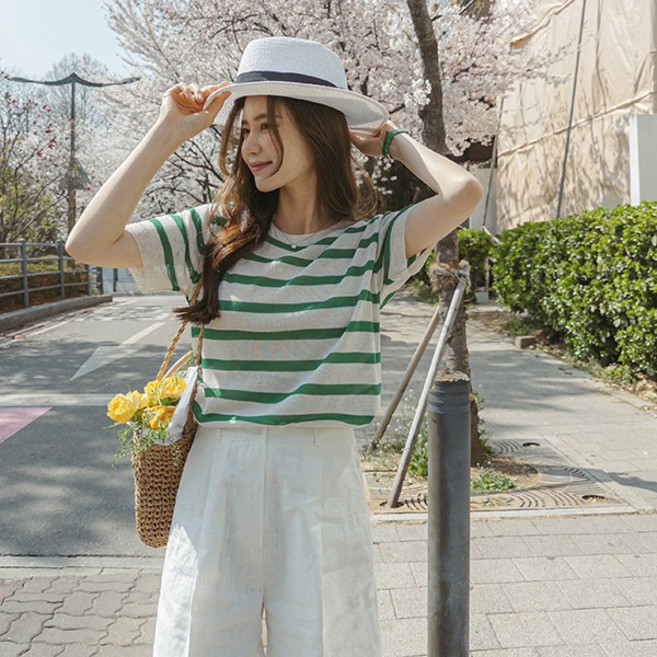 [마이더스비] 니니아 단가라 린넨 니트