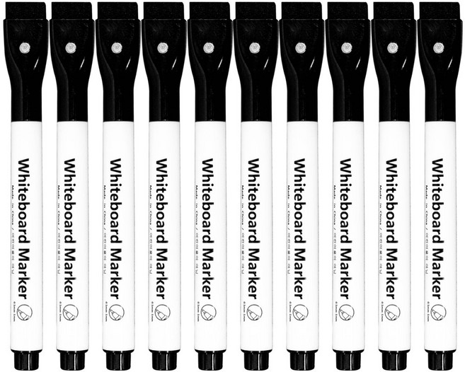 두니드 얇은 화이트 보드마카 0.5mm, 블랙, 10개