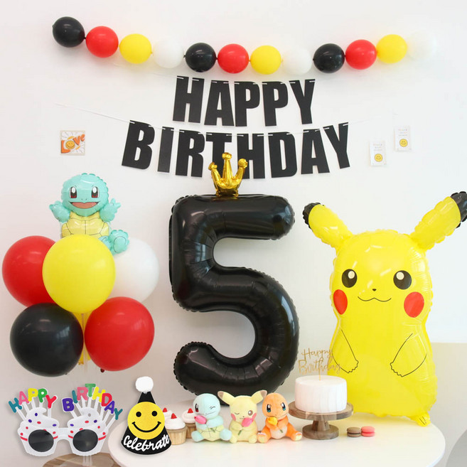 포켓몬 피카츄 풍선 생일파티세트, 숫자풍선 5