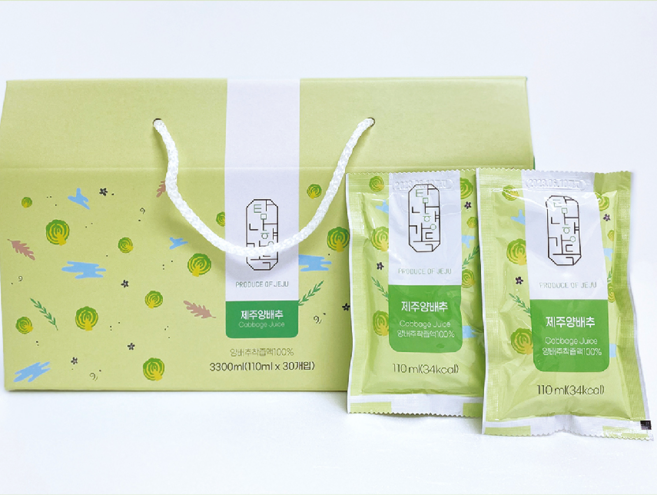 HACCP 인증 제주도 양배추즙 NFC 착즙 100% 탐나향가득, 60개, 110ml