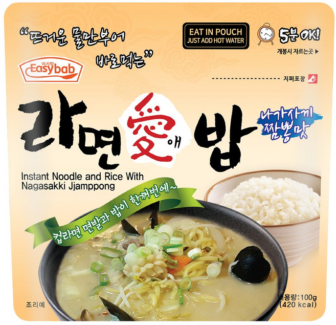 이지밥 라면애밥 나가사끼짬뽕맛, 1개, 100g