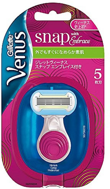 VENUS 질레트 비너스 엠브레이스 스냅 여성용 면도기 본체 교체날1개포함+케이스, 1개, 1개입
