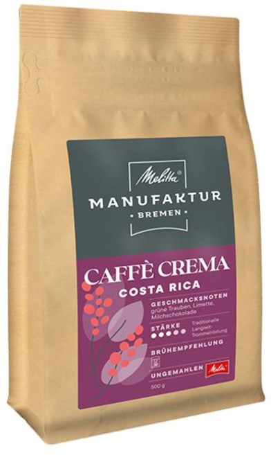 독일 밀리타 Melitta Costa Rica 매뉴팩토리 카페 크레마 코스타리카 홀빈 원두커피, 1개, 500g