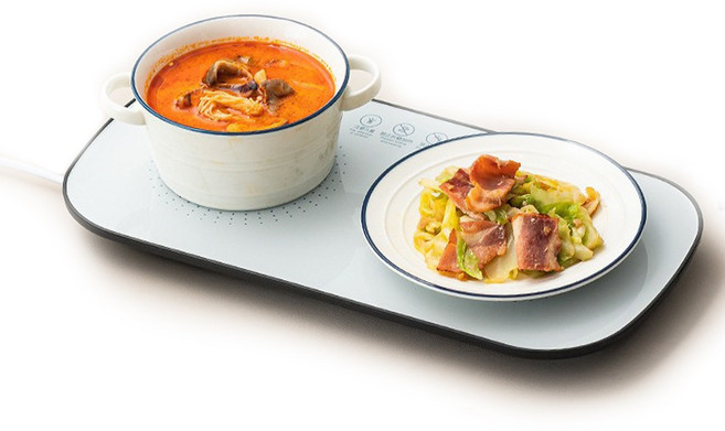 푸드워머 온열패드 가정용 식탁 실리콘 휴대용 다이닝 매직워머36.5cmX18cm, 흰색 푸드워머