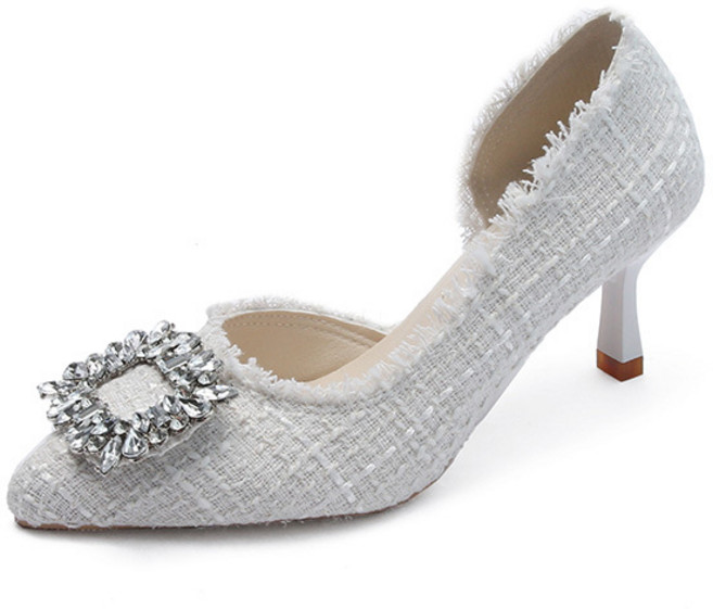 미니라임 뾰족코 큐빅 스필레토 하이힐