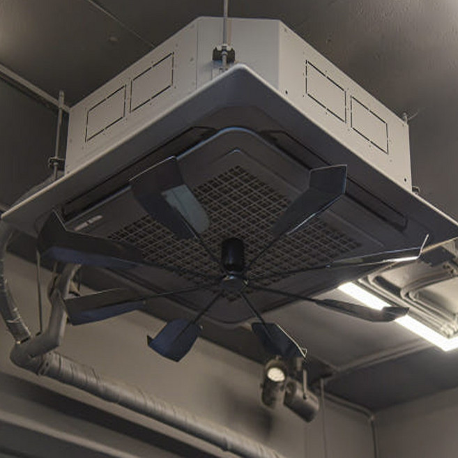 국산 월트리 천장형 에어컨실링팬 시스템 무동력바람개비 날개 순환팬 가드 프로펠러 바람막이, 1세트, 블랙