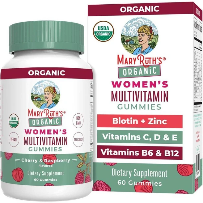 마리루스 여성 멀티비타민 구미젤리 Womens Multivitamin 체리 라즈베리 60개, 1개, 60정 - 쿠팡