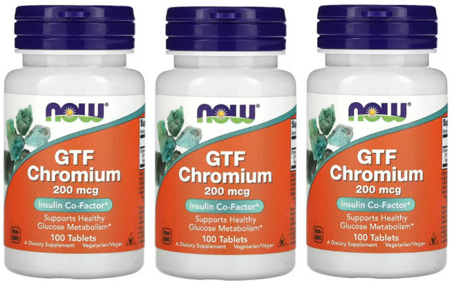 Now Foods GTF Chromium 나우푸드 GTF 크롬 200mcg 250정, 3개, 100정