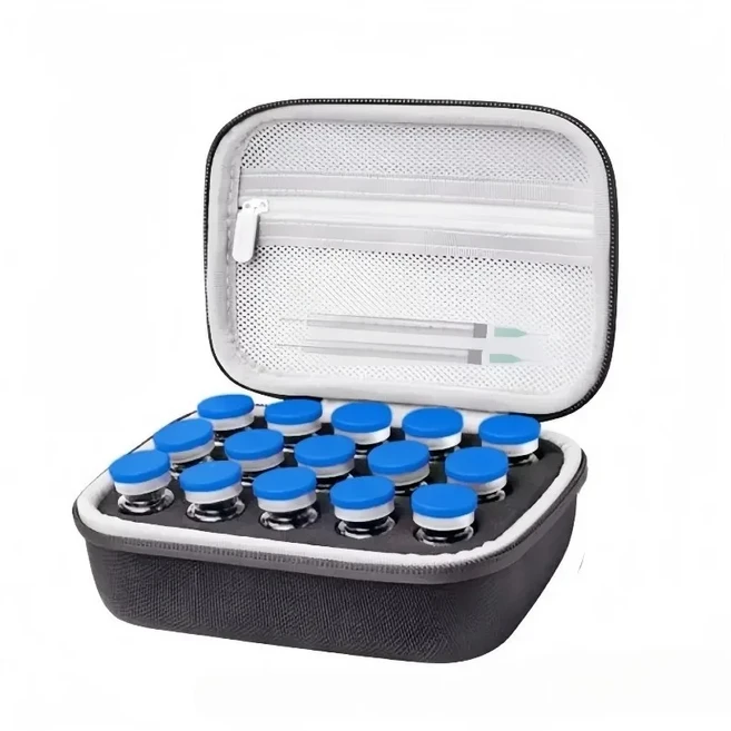 휴대용 펩타이드 케이스 인슐린 바이알 홀더 표준 5/10ml 35/15 슬롯 다양한 색상 가능 폼 보호 기능, 02 15 slots