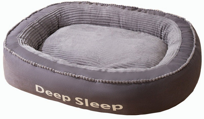 加厚加棉狗窩 - 中大型犬適用 可拆洗四季通用寵物睡窩, 深度睡眠窩(灰）, 1個