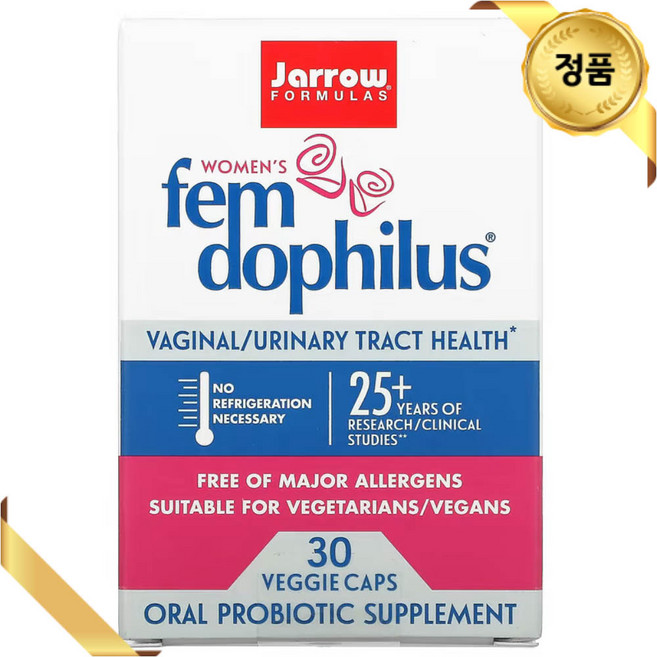 자로우 팸 도피러스 재로우우먼스 펨 도필러스 fem dophilus 10억CFU 30베지캡슐 락티카제이바실러스 람노서스 리모시락토바실러스 루테리, 30정, 1개