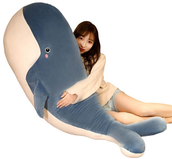 Haengbuk 고래 바디플로우 모찌인형 성인애착 바디필로우 긴배게, blue