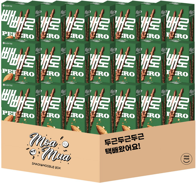 [모아무아]롯데 빼빼로 아몬드 선물세트, 37g, 21개