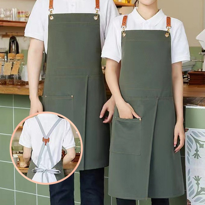 모아무어 사선트임 남여공용 방수 업소용 앞치마, 1개, 그린