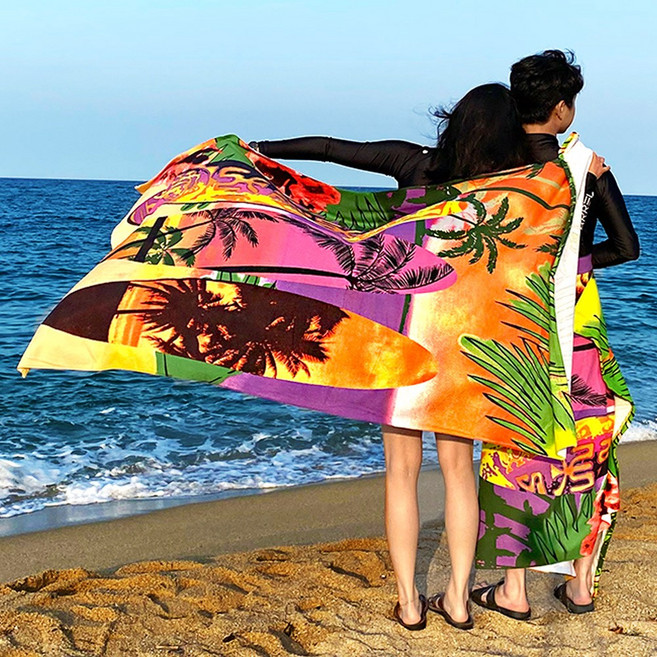 케이투나인 1+1 특대+특대 커플 비치타올 비치웨어, 1세트, 1+1 특대+특대 서핑매니아