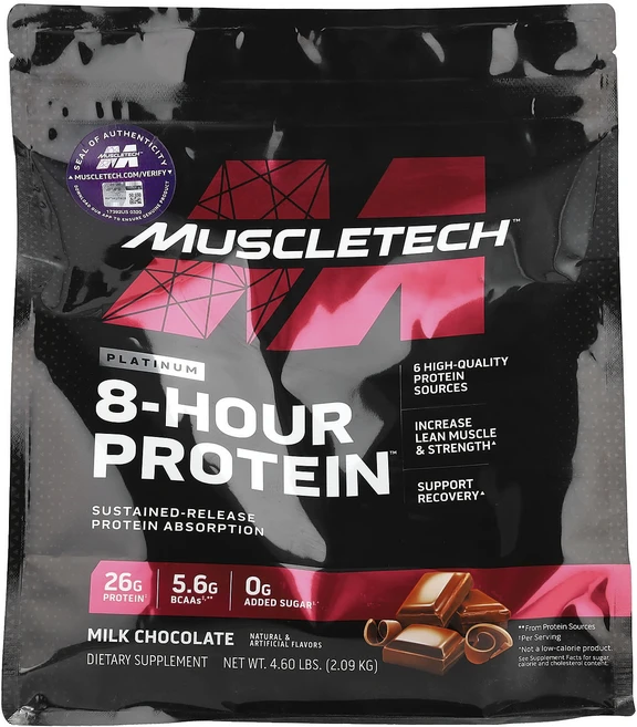 MuscleTech 플래티넘 8-Hour Protein 밀크 초콜릿 맛 2.09kg(4.6lb), MuscleTech플래티넘8HourProtein밀크초콜, 2.09kg, 1개 - 쿠팡