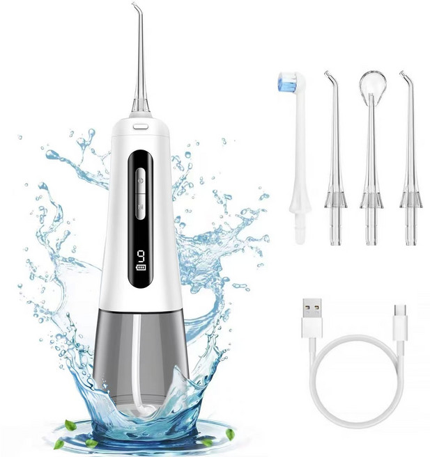 [위생용품 인증] 바유미키 9단계 수압조절 위생적인 항균 워터 구강세정기 MFDS 인증, 화이트, 1개, M139