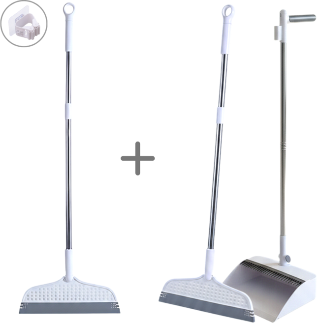 엔케이원 물기 먼지 동시 제거 실리콘 빗자루, 화이트, 2개