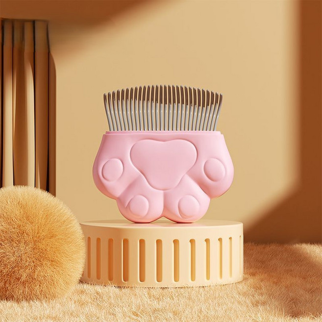 FURENDO 반려동물 전용 핀브러시 강아지 고양이 겸용 털정리 & 죽은털 제거, 1개, 핑크