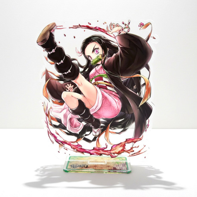 귀멸의칼날 아크릴 스탠드 대형 피규어 키링 굿즈 세트, 네즈코