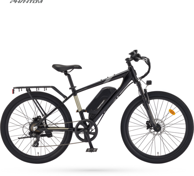 2024 삼천리 팬텀 HX 전기자전거 출퇴근용 PAS 스로틀 겸용 26인치, 블랙 (무광), 알루미늄