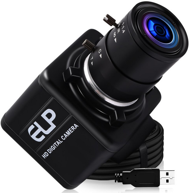 정시출고 품질보증 ELP 줌 USB 카메라 2.8-12mm 가변 초점 수동 조정 라이브 스트리밍을 위한 2MP 1080P 저, 3m cable, MFV 2.8-12, 1개