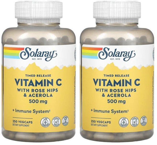 솔라레이 서방형 비타민C 로즈힙 500mg 250정 X2, 2개 - 쿠팡