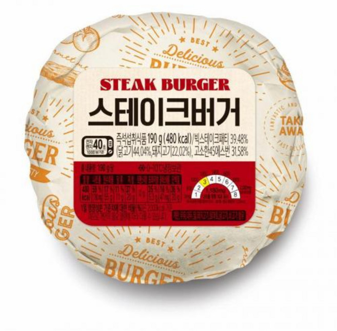 스테이크버거 그린델리카, 5개, 190g