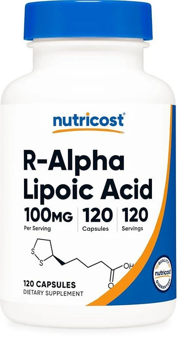 Nutricost R-Alpha 리포산 100mg 120캡슐 - 식물성 캡슐 GMO 프리 글루텐 프리, 120 Count (Pack of 1), 1개 - 쿠팡