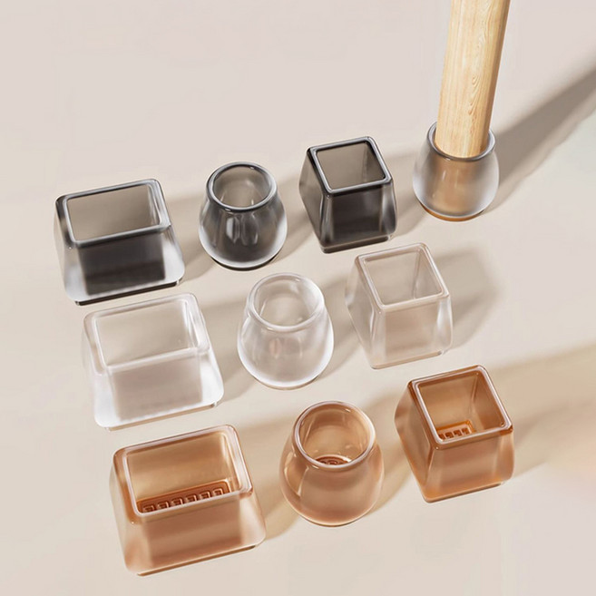 Holotap 소음방지 미끄럼방지 의자발 커버, 16개, 투명