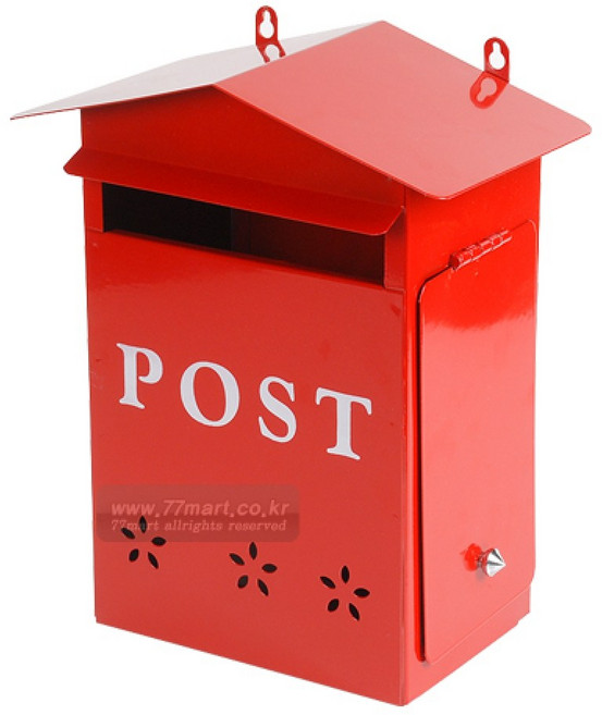 벽걸이 우체통, 적색/우측문, 우측문
