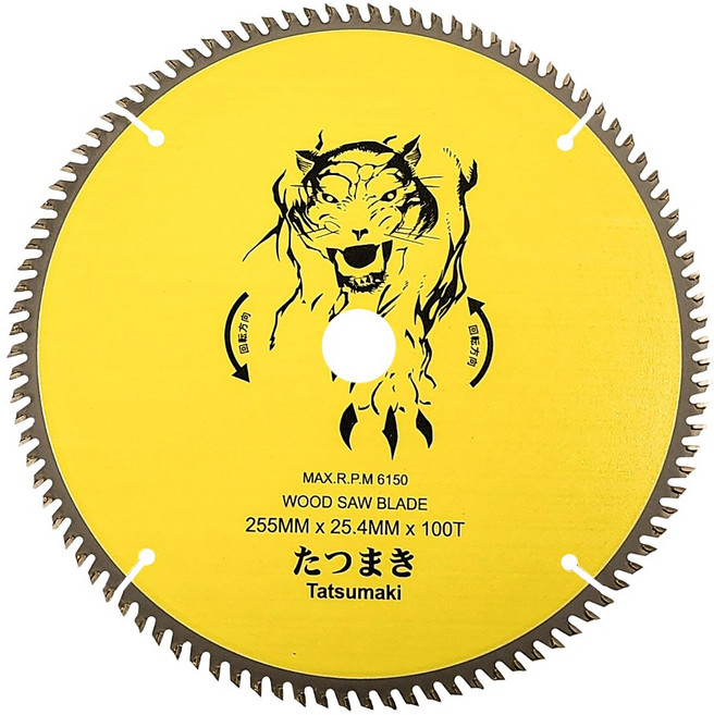 타쓰마끼 원형톱날 목재용 10인치 12인치 14인치, 10인치(255x25.4x2.8x100T), 1개