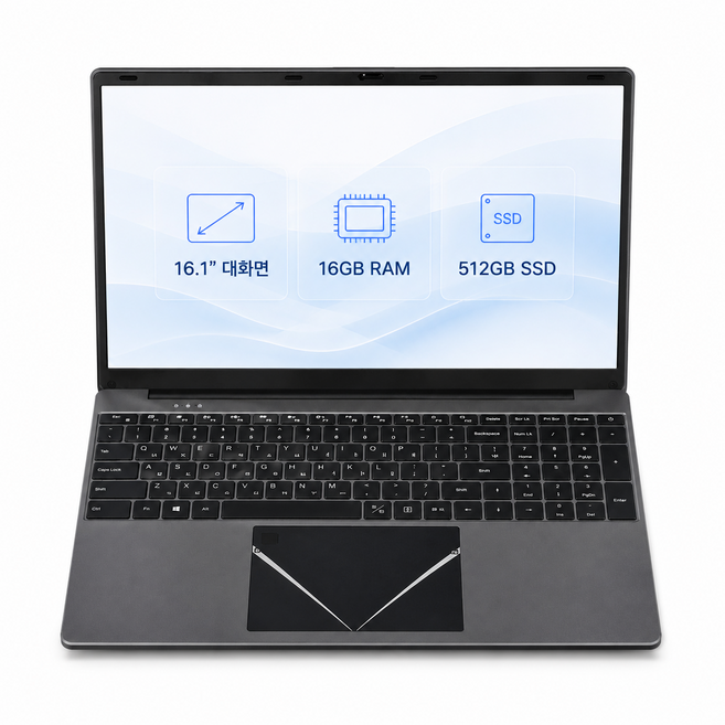2026 최신형 16.1인치 노트북 i3-6006U 16GB RAM 512GB SSD 윈도우10 몰입형 대화면 재택근무 사무 학생용 초보자 실용형 지문인식, WIN10, 모던 그레이